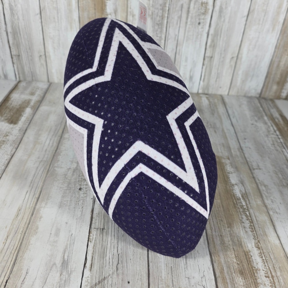 Ty NFL Dallas Cowboys Plush Football Star Logo Navy Blue Silver 2014 Collectible